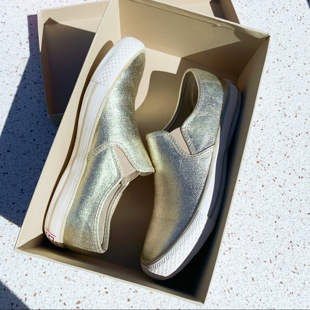 NIB Authentic Burberry Gold Canvas SlipOn Sneakers​ - Picture 6 of 7